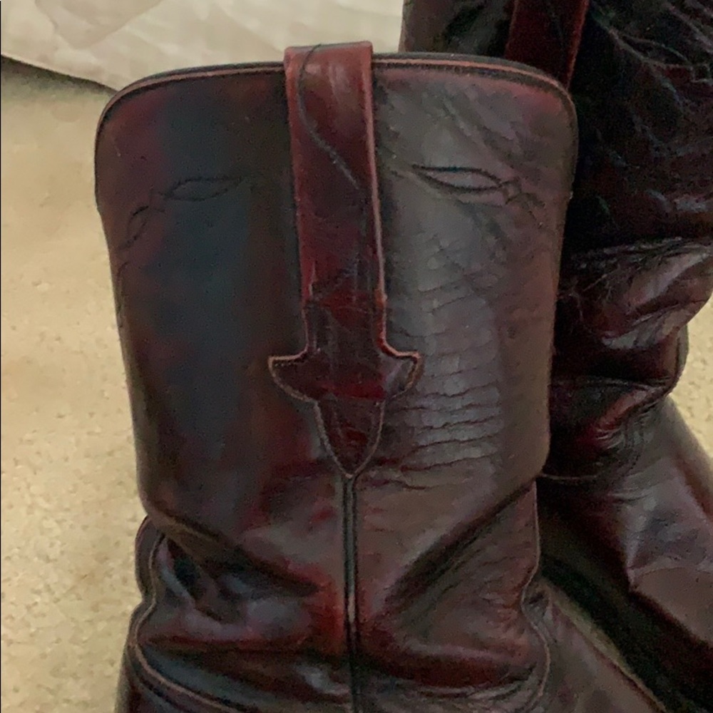 lucchese cherry black leather calf cowboy boots